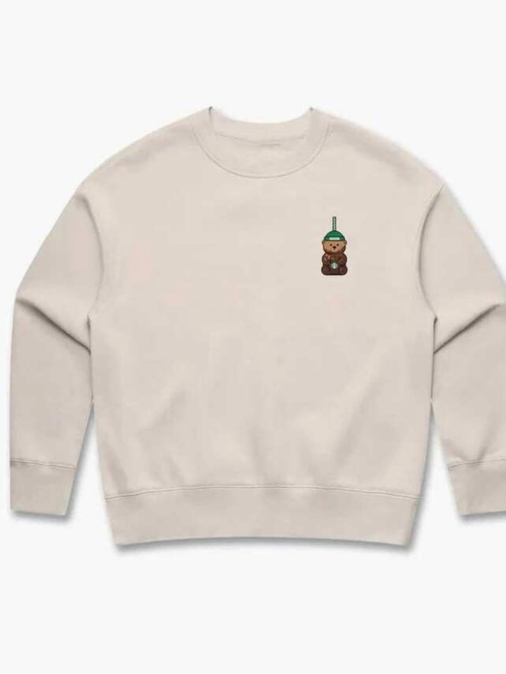 Starbucks Bearista Cream Crewneck Sweater with Bear Embroidery
